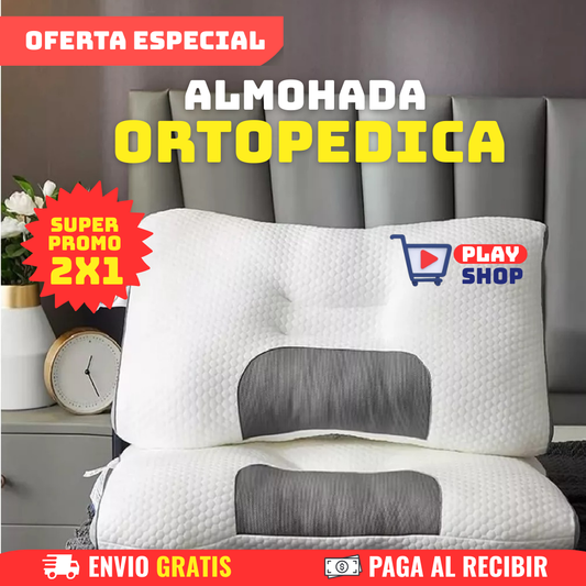 Combo Almohada Ortopédica x2 Unidades - Algodón Antimicrobiano Full Calidad