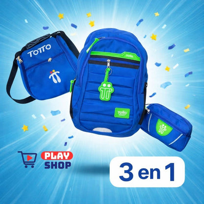 Combo Morral🎒+ Cartuchera +✏️ Lonchera TOTTO 3X1