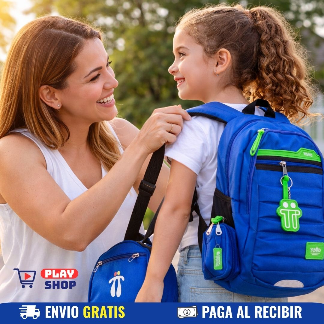 Combo Morral🎒+ Cartuchera +✏️ Lonchera TOTTO 3X1