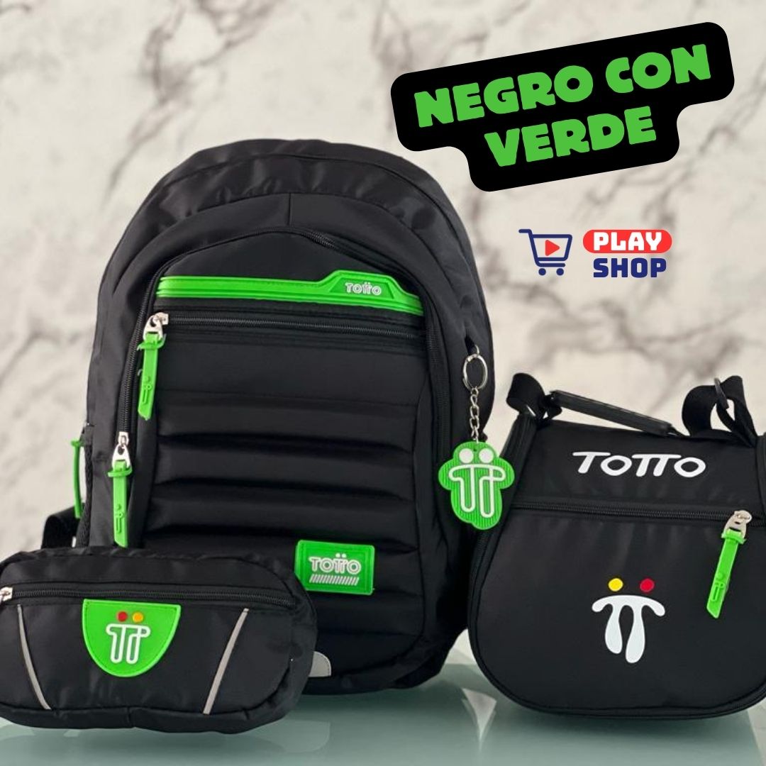 Combo Morral🎒+ Cartuchera +✏️ Lonchera TOTTO 3X1