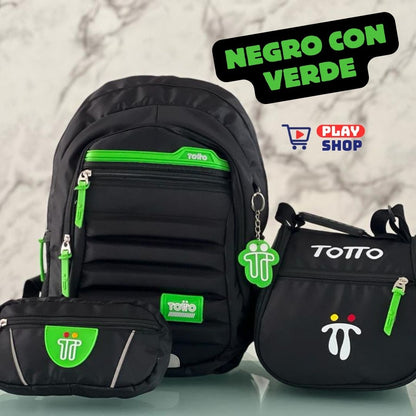 Combo Morral🎒+ Cartuchera +✏️ Lonchera TOTTO 3X1