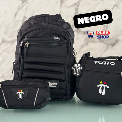 Combo Morral🎒+ Cartuchera +✏️ Lonchera TOTTO 3X1