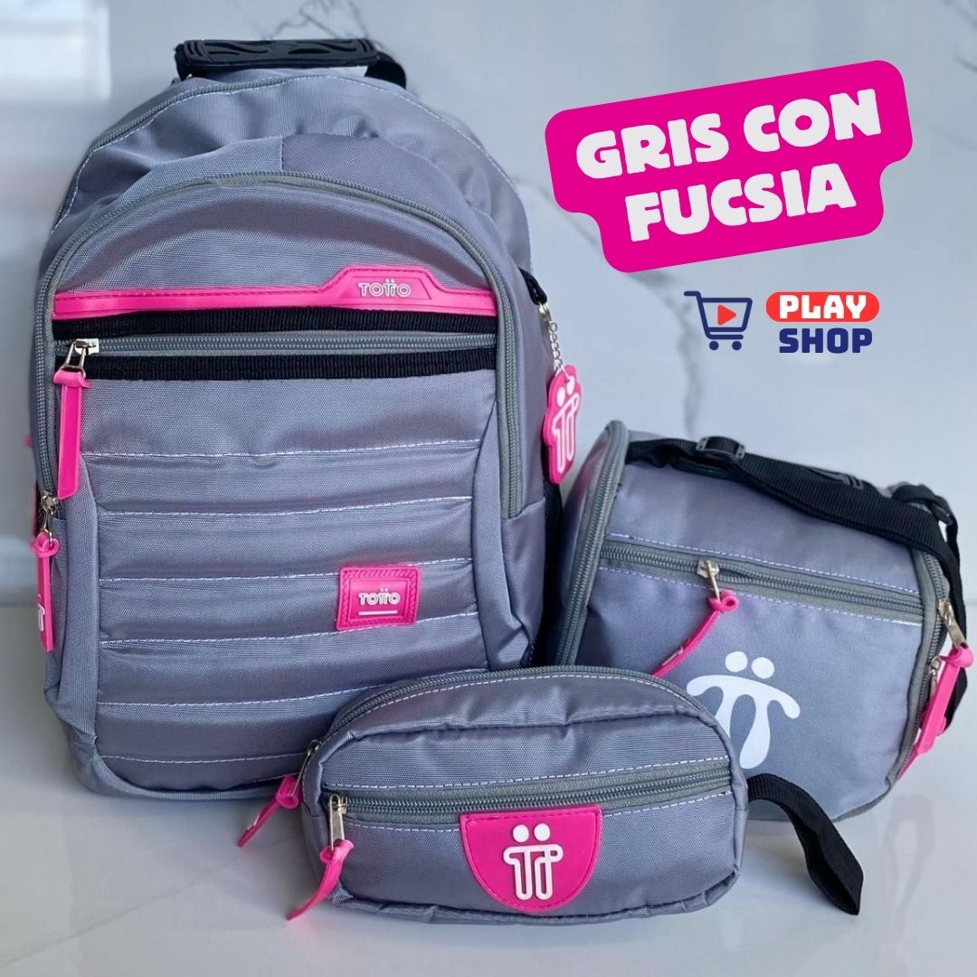 Combo Morral🎒+ Cartuchera +✏️ Lonchera TOTTO 3X1
