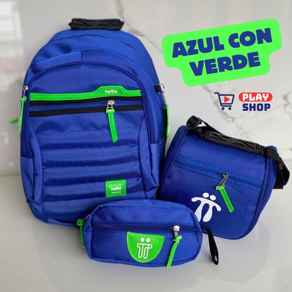 Combo Morral🎒+ Cartuchera +✏️ Lonchera TOTTO 3X1