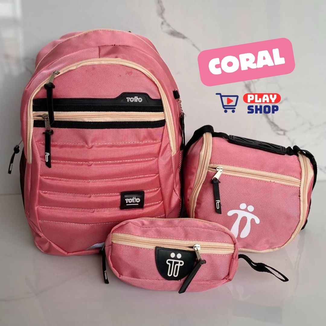 Combo Morral🎒+ Cartuchera +✏️ Lonchera TOTTO 3X1