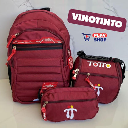 Combo Morral🎒+ Cartuchera +✏️ Lonchera TOTTO 3X1