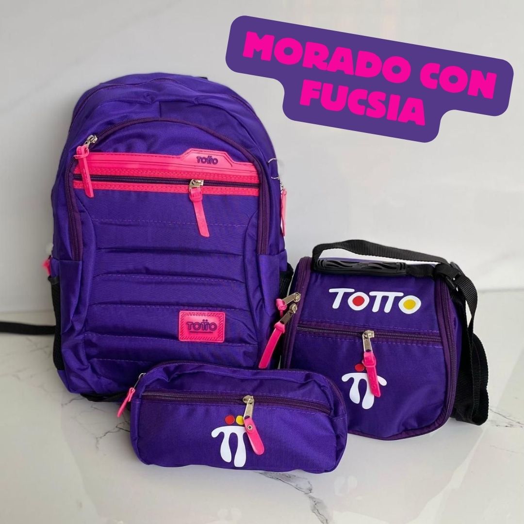 Combo Morral🎒+ Cartuchera +✏️ Lonchera TOTTO 3X1