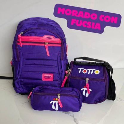 Combo Morral🎒+ Cartuchera +✏️ Lonchera TOTTO 3X1