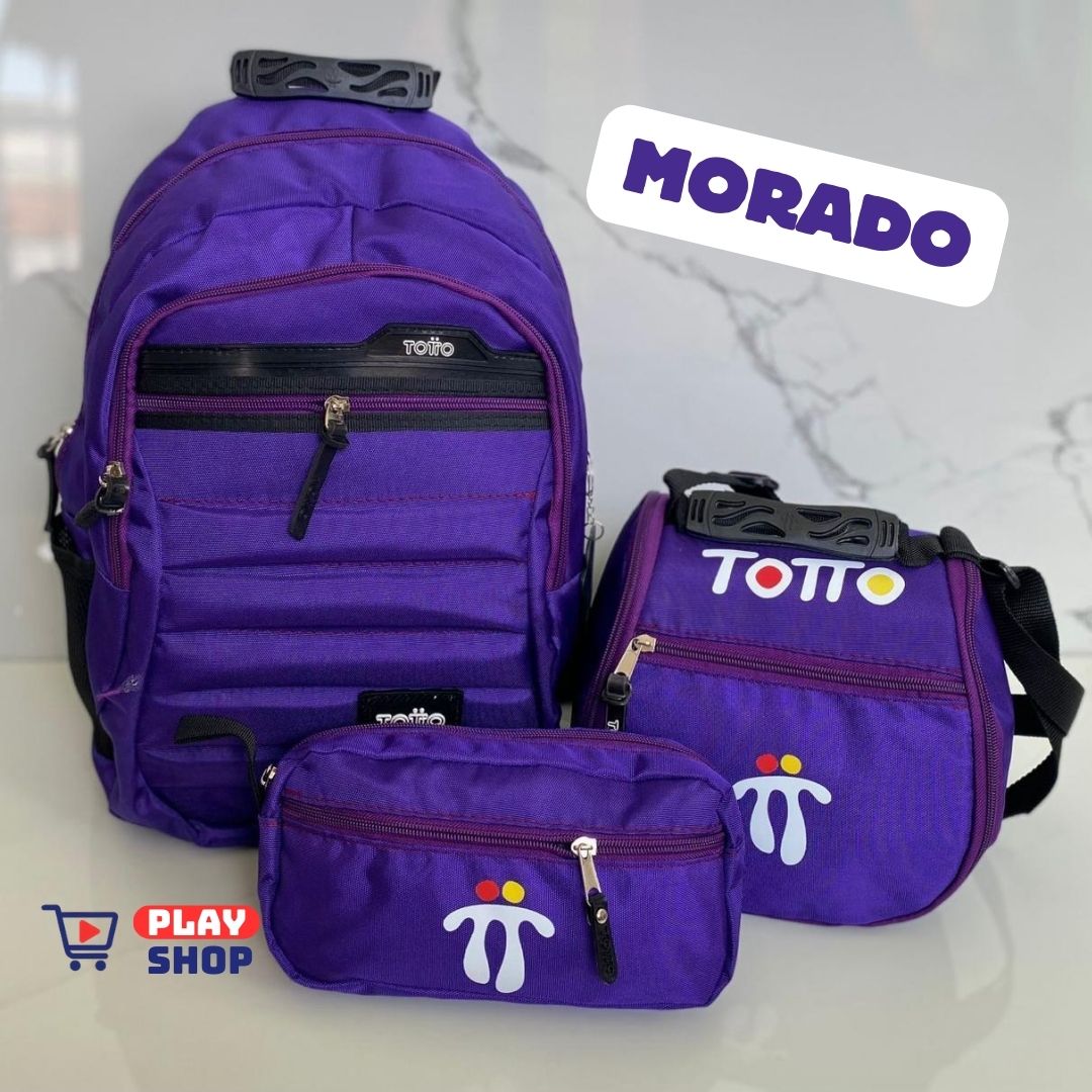 Combo Morral🎒+ Cartuchera +✏️ Lonchera TOTTO 3X1