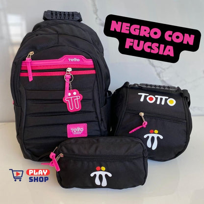 Combo Morral🎒+ Cartuchera +✏️ Lonchera TOTTO 3X1