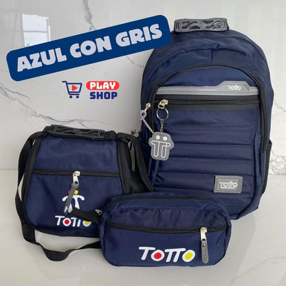 Combo Morral🎒+ Cartuchera +✏️ Lonchera TOTTO 3X1