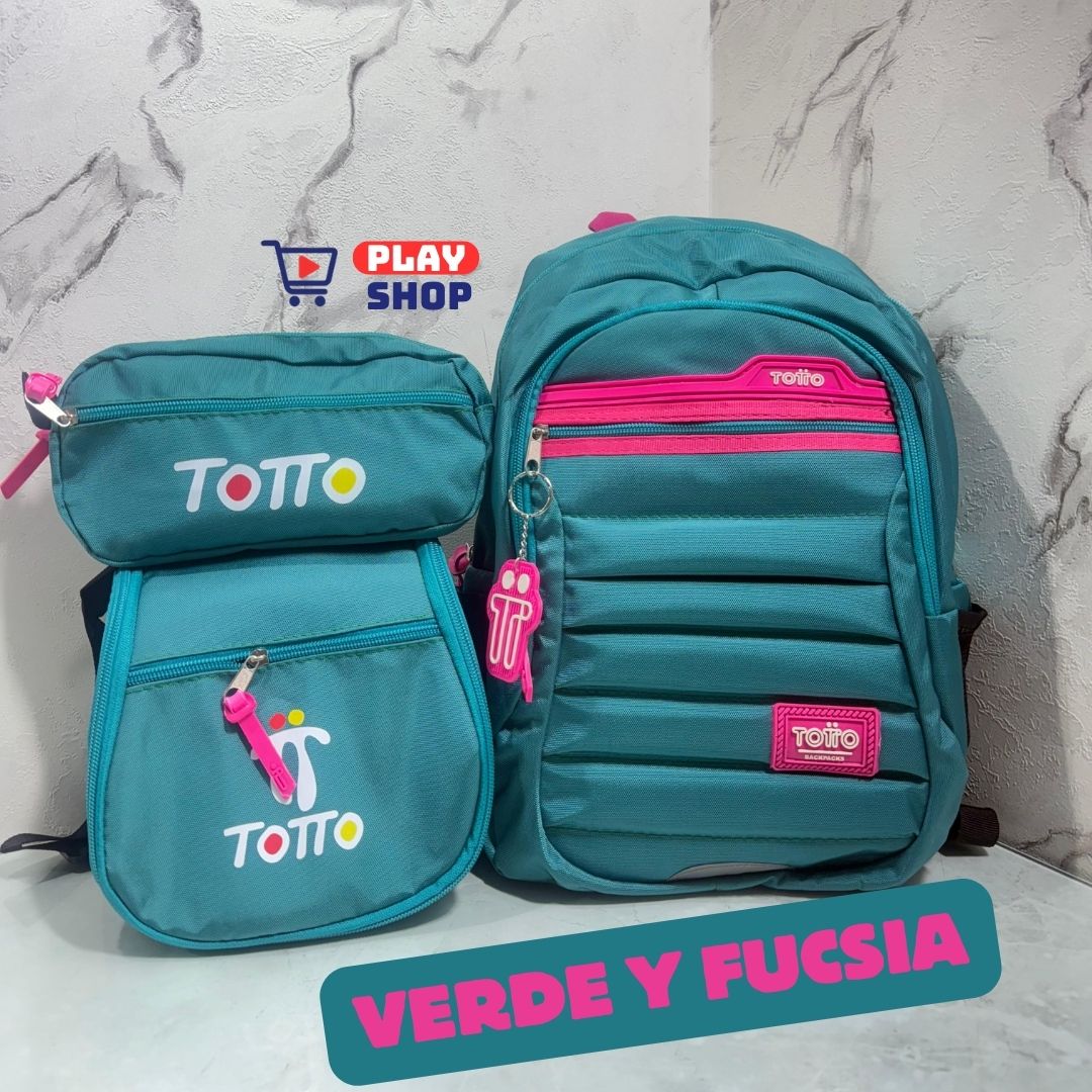 Combo Morral🎒+ Cartuchera +✏️ Lonchera TOTTO 3X1