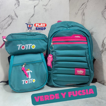 Combo Morral🎒+ Cartuchera +✏️ Lonchera TOTTO 3X1
