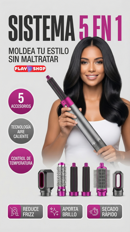 🔥 Estilizador de Cabello 5 en 1 💆🏻‍♀️