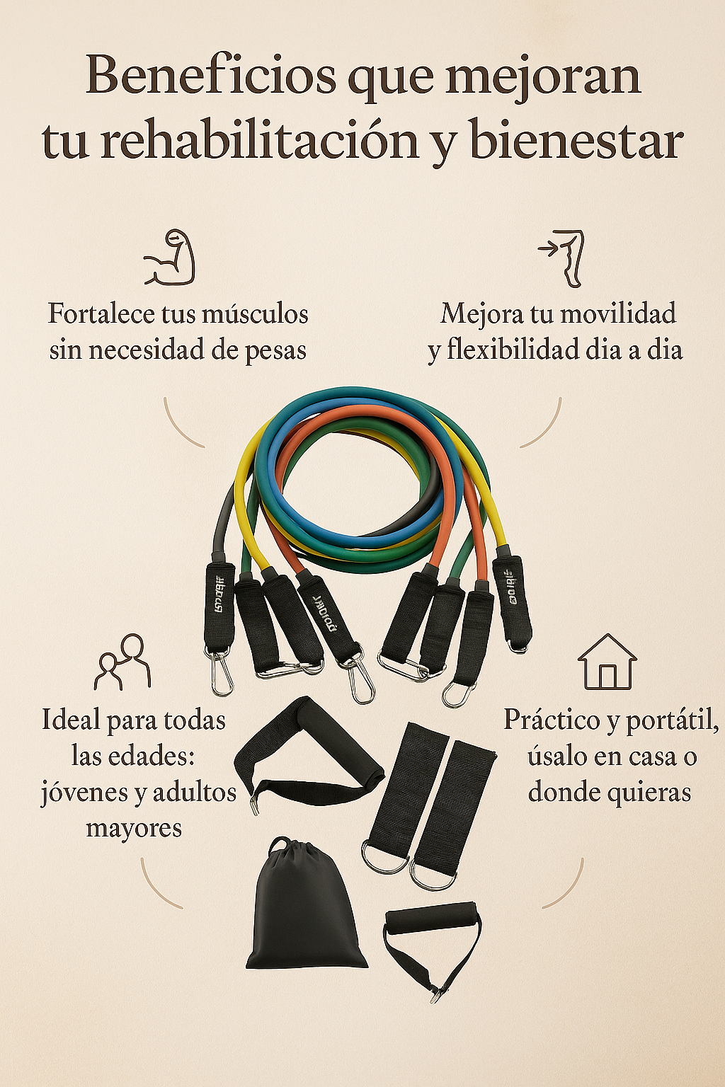 Kit de Bandas elásticas 💪🏻Tonificación y Recuperación