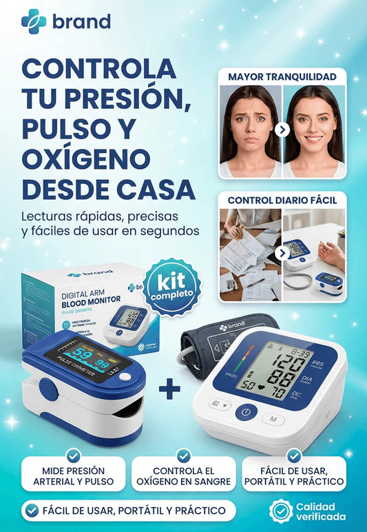 Kit Monitor de Salud 3 en 1 – Presión, Pulso y Oxígeno en Casa 🧑🏻‍⚕️❤️‍🩹